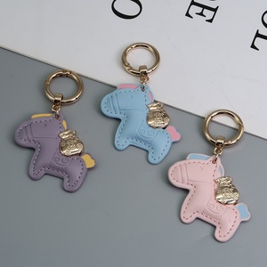 Handmade Female Cute Pony Bag Adornment Keychain PU Leather Bulk <b>Key</b> Pendant for Women's Handbag <b>Tag</b> Type - Product Image 6