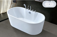 Modern Ayaklı Oval 1700mm Beyaz Akrilik Çevre Dostu Küvet L7206 Model Derin Yıkanma Villası Otel Ev Banyosu 3 Yıl Garantili
