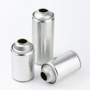 China manufactures large metal aluminum aerosol tin can empty portable butane gas cartridge with plastic caps for aerosol cans