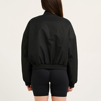 Veste de sport zippée oversize pour femme 2026, coupe courte, coupe-vent, col montant, décontractée, pour l'entraînement