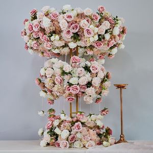 A-1959 New Table Centerpiece <strong>Fake</strong> <strong>Flower</strong> Event Photo Booth Wedding Decoration Round Stand White Pink Artificial Silk <strong>Flowers</strong> - Product Image 2