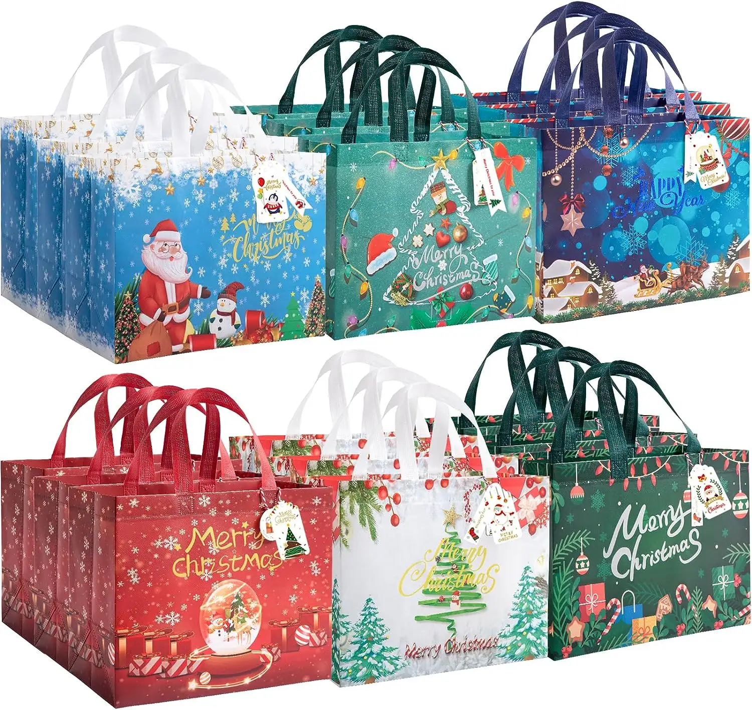 Sacchetti regalo personalizzati in tessuto non tessuto merry sublimation christmas eco sweet cookie gift carton craft bag logo gift kids in bulk riutilizzabile