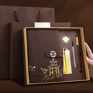 5 pz taccuino di lusso segnalibro legno penna regalo business set regalo per le vacanze set regalo per il padre - Product Image 5