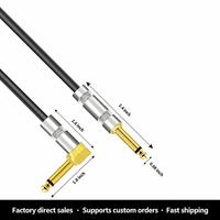 Sarmal 6.35mm Gitar Ses Kablosu Düz - Dik Açılı 1/4 İnç TRS Stereo OFC Yaylı Enstrüman Altın Kaplama Gitar Fişi