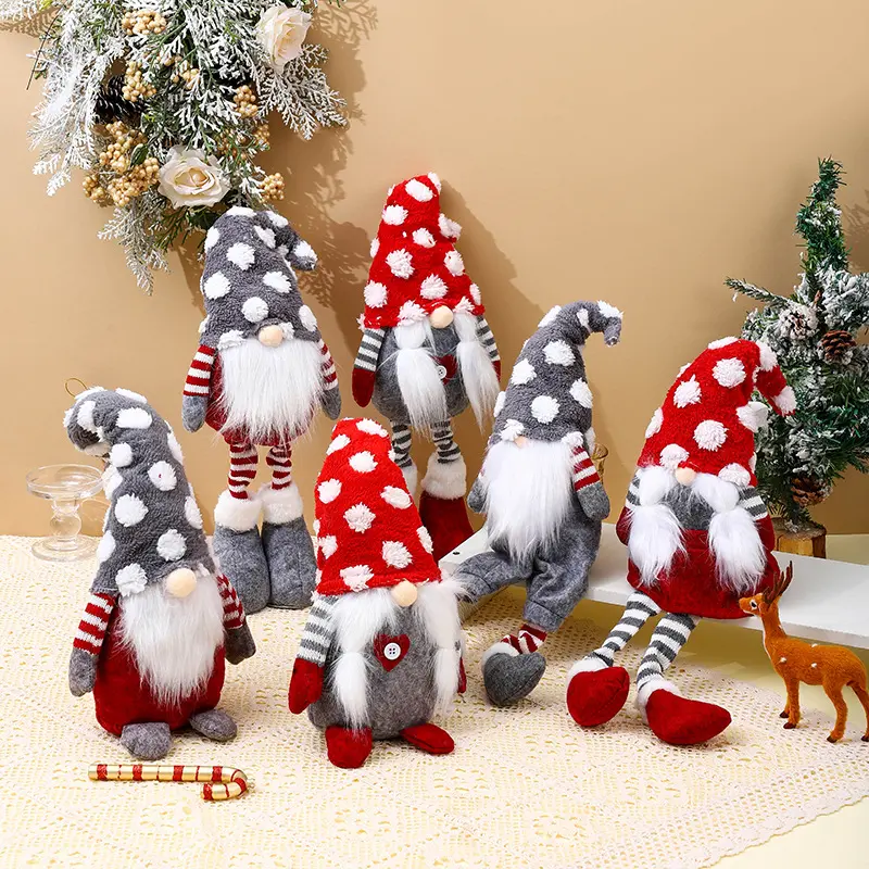Hot Sale Kleine handgemachte schwedische Gnome Santa Figur Plüsch Elf Spielzeug Stehende Weihnachts zwerge für Weihnachts geschenke Dekorationen