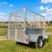 Mini remorque cage en acier galvanisé 6x4 pieds, 1,5-3,5 tonnes, à essieu simple, petite caisse pour usage agricole et de jardin, certifiée CE