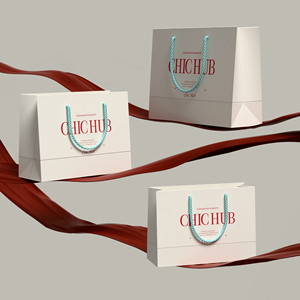 Bolsa de Papel de Arte Duradera de Estilo Clásico de Boutique de Lujo con Decoración de Lazo, Logotipo Personalizable para Compras y Regalos - Product Image 3