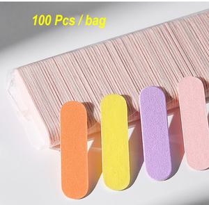 100 pièces de limes à ongles jetables en bois, bandes de ponçage double face pour le polissage et le ponçage, outils de <span class=keywords><strong>manucure</strong></span> en gros - Product Image 1