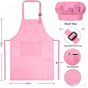 Juego de <span class=keywords><strong>Delantal</strong></span> <span class=keywords><strong>y</strong></span> <span class=keywords><strong>Gorro</strong></span> de Chef para Niños, <span class=keywords><strong>Delantal</strong></span> de Poliéster para Cocina, Repostería <span class=keywords><strong>y</strong></span> Pintura, para Actividades de Bricolaje, Regalo con Logotipo Personalizado - Product Image 5