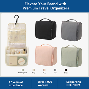Large Capacity Nylon Makeup <strong>Bag</strong> Portable Waterproof <strong>Travel</strong> Cosmetic Hanging <strong>for</strong> Toiletry <strong>for</strong> <strong>Women</strong> Portable Colorful Handle - Product Image 1