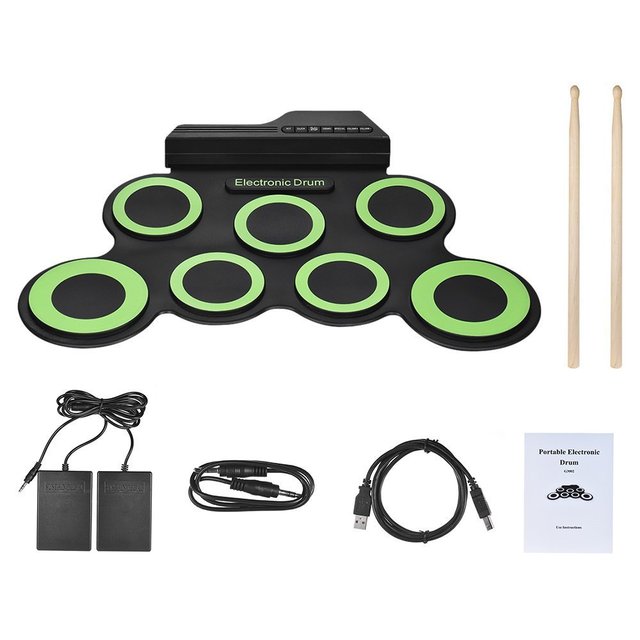 Hand-rolled USB Electronic Drum Folding Silicone Hand-rolled Electronic Drum Jazz Drum Gift for Kids
