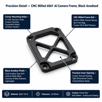 Kit de pièces de drone pour caméra d'action en alliage d'aluminium usiné CNC sur mesure, anodisé noir, supports de cardan de course FPV, cadres, supports OEM
