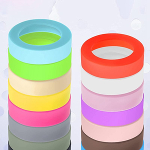 Manchon de protection antidérapant en silicone pour bouteille d'eau/gobelet sans BPA de 6,5/7/7,5 cm – Accessoire écologique réutilisable pour vaisselle de boisson - Product Image 4