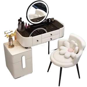 <span class=keywords><strong>Tocador</strong></span> de Dormitorio Moderno, Simple, de Alta Gama, Estilo Nórdico de Lujo, <span class=keywords><strong>con</strong></span> Gabinete de Almacenamiento de Mármol, <span class=keywords><strong>Espejo</strong></span> Redondo y Taburete de Maquillaje - Product Image 5