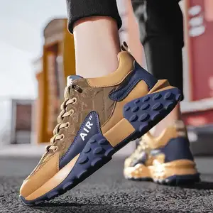 Chaussures de sport pour hommes en cuir imperméable à semelle épaisse tendance 2024, chaussures de sport pour hommes personnalisées, chaussures de <span class=keywords><strong>basket</strong></span>-ball blanches - Product Image 6