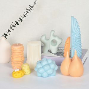 Molde de silicona cilíndrico con rayas para velas, piedras aromáticas DIY, adornos de yeso, abrasivos, modelo LZ-444, bolsa OPP, flexipan original - Product Image 2