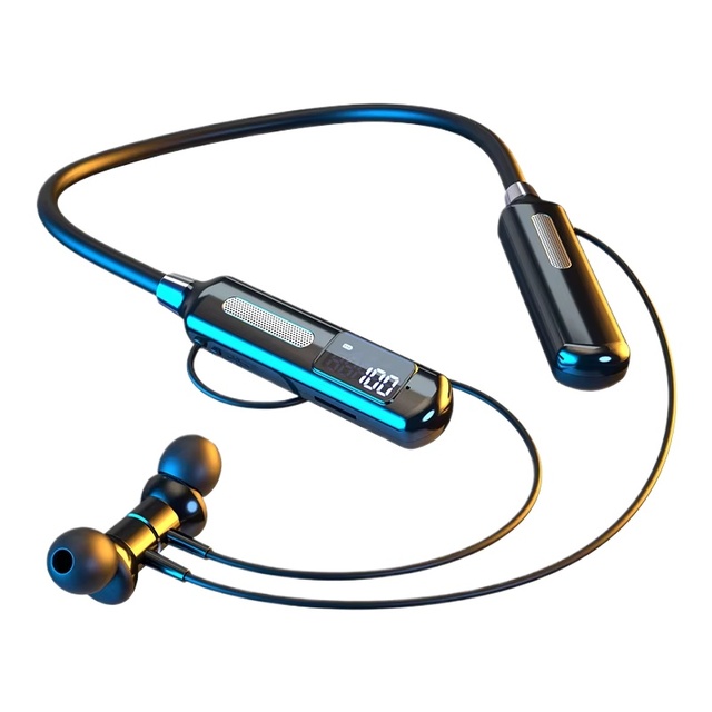 Music Neckband Sport Wireless Stereo Headphone with Microphone Jl Chip Wireless Earphones Led Indicator and Steps Stopwatch