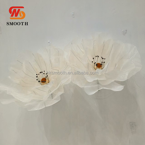 SMOOTH Green Big Peony Giant <b>Standing</b> Silk Organza Poppy Flowers Wedding Event Party <b>Backdrop</b> Decor - Product Image 3