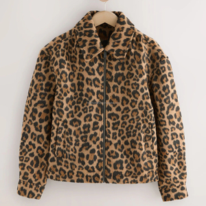 Giacca in Ecopelliccia con Zip Personalizzata da <span class=keywords><strong>Donna</strong></span>, Stampa Leopardata per l'Inverno - Product Image 3