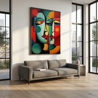 Peinture à l'huile originale XL, portrait classique moderne personnalisé, peinture au couteau sur toile, texture 3D, art mural pour chambre à coucher, peinture à l'huile peinte à la main, personnalisée