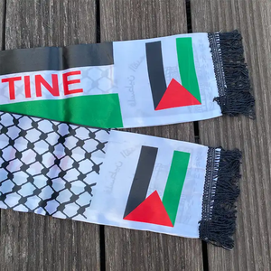 Venta al por mayor Bufandas Palestina Chal Impresión Satén Bandera Palestina Bufanda Para el Día Nacional - Product Image 4