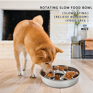 Mangkuk pemberi makan lambat hewan peliharaan mudah dibersihkan dengan Aksesori putar mencegah tersedak dan meningkatkan kesehatan pencernaan hewan peliharaan - Product Image 5