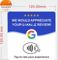 Carte d'avis en acrylique de 12 cm, OEM ODM, compatible NTAG213, 13,56 MHz, code QR pour avis Google