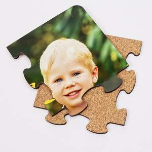 puzzle placemat and coaster set in cork hot pad