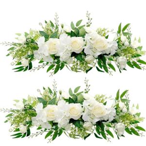 Arche Artificielle <span class=keywords><strong>de</strong></span> Fleurs, Rose Blanche, Verdure, <span class=keywords><strong>Tonnelle</strong></span> Florale <span class=keywords><strong>pour</strong></span> Rideaux, Porte, Fête <span class=keywords><strong>de</strong></span> Mariage, Décoration Murale <span class=keywords><strong>de</strong></span> Cérémonie - Product Image 1