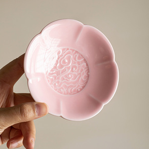 Chinese Style <b>Ceramic</b> Flower Shape Tea Tray Mini Fruit <b>Plate</b> Handmade Zen Inspired Dessert Bowl For Tea Ceremony Dehua Origin - Product Image 2