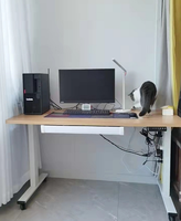 Table de travail en métal pour ordinateur portable, meuble de bureau simple et moderne, avec élévateur