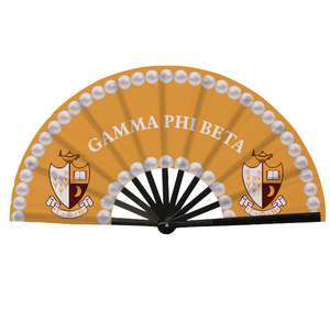 Éventails pliables en polyester de 33 cm de la sororité ALPHA <span class=keywords><strong>KAPPA</strong></span> DELTA PGHI, grands éventails à claquer, éventails à main pour sororité - Product Image 2