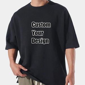 Camiseta de algodón grueso para hombre, fabricada al por mayor, con diseño de logotipo personalizado, camiseta gráfica de peso pesado para hombre - Product Image 2