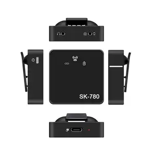 スマートフォンラップトップDSLRタブレットカムコーダーレコーダーIcTIKTOK用OEMプロフェッショナルSK-780ワイヤレスラベリアマイクシステム