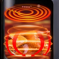 Friteuse à air électrique transfrontalière 5-6L grande capacité avec fenêtre de visualisation, commande tactile et verre trempé, normes UE/US/UK 110V