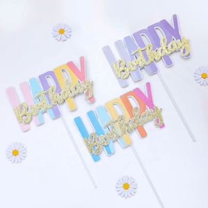 Nouvel arrivage de décorations de gâteaux pour femmes, hommes, enfants, fête d'<span class=keywords><strong>anniversaire</strong></span>, fournitures pour douche de bébé - Product Image 3