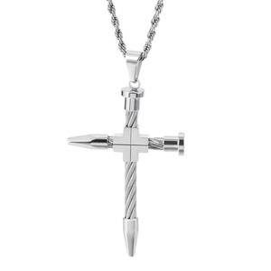 Collar con Colgante de Cruz Chapado en Oro de 87mm para Hombre, Diseño Creativo, Joyería Religiosa - Product Image 1