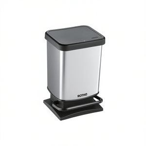 ROTHO Paso <b>Step</b> Trash Can 10L Stainless Steel <b>Kitchen</b> Waste Bin - Product Image 2