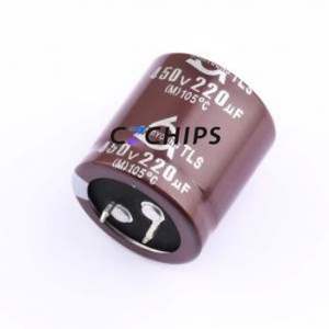 TLS450V220M30*30 <b>Snap</b>-in Aluminum Electrolytic Capacitor Through hole Component (THT),D30xL30mm 220uF 20% 450V 10mm - Product Image 1