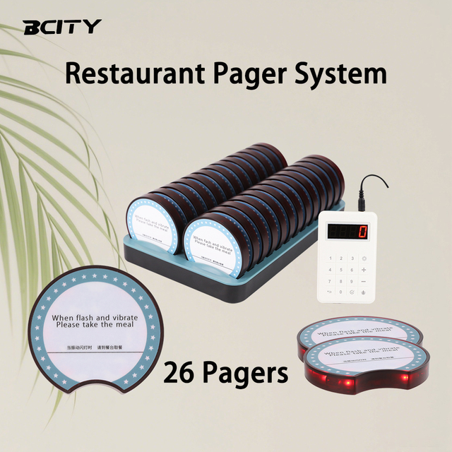 Wireless Restaurant Pager System for Efficient Queue Management for Court Food Truck Cafe Church Clinic Calling System