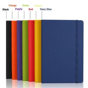 Navy Blue Custom LOGO Ruled Lined <b>Journal</b> Notebook A5 Hardcover PU Leather 100 Sheets for Students - Product Image 3