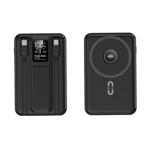 Custom <b>Magnetic</b> <b>Power</b> <b>Bank</b> 10000mAh with Built-in Cable, Fast Charge, Smart Display & Wireless Charging for Phone/Watch - Product Image 1