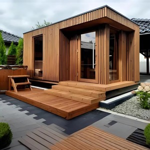 Sauna Combinata di Lusso per Più Persone, in Legno di Hemlock Massiccio, Riscaldamento Elettrico 6KW, Vapore Umido per Uso Interno ed Esterno - Product Image 4