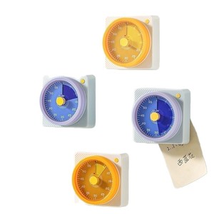 Minuteur de cuisine mécanique 60 min, horloge de compte à rebours magnétique pour la gestion du temps de cuisson, rappel visuel, design carré - Product Image 2