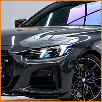 Pour BMW Série 4 M4 G22 G80 G82 2020-2026 : Phares Laser Aozoom BM50 5 points DRL, feux avant LED tricolores, amélioration des feux avant