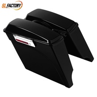 Sacoches de moto avec couvercles d'enceintes 6"x9" et loquets chromés compatibles avec Harley Touring Road Glide Street Glide 1993-2013
