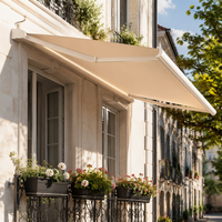 Auvent extérieur rétractable innovant, imperméable, avec système de fermeture automatique par capteur de pluie, pour la maison, la terrasse et les zones de divertissement