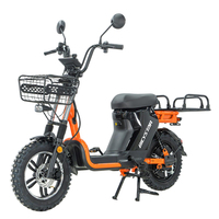 Scooter électrique de livraison de nourriture avec panier de chargement avant, porte-bagages arrière, pneus tout-terrain, frein à disque, scooter électrique de livraison, cyclomoteur électrique