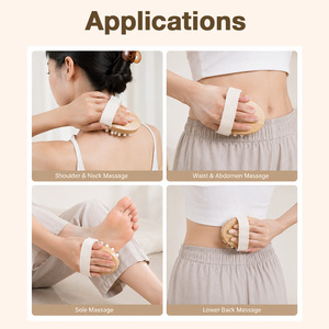 Pagaie de massage corporel en bambou avec coussin d'air confortable et sangle de maintien élastique pour le bien-être en voyage et les soins personnels - Product Image 2