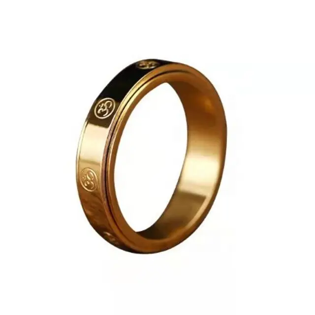 Anel de aço inoxidável de yiwu, anel com símbolo da banda estreita de camada dupla yiwu